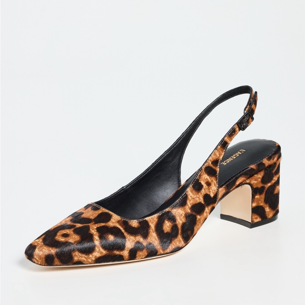 L'AGENCE Elaina Heels - Brown & Black Leopard Print
